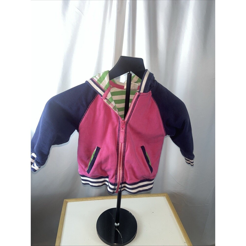 Hanna Anderson Girls Jacket Size 3 (90 Cm) French Terry Hoodie Zip Up Barbie